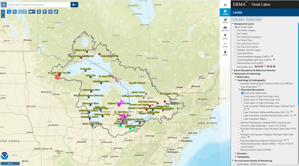 The Great Lakes region is outlined on the map.