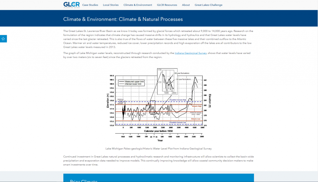 A page from the Planning Guide's website, with paragraphs of text and a graph