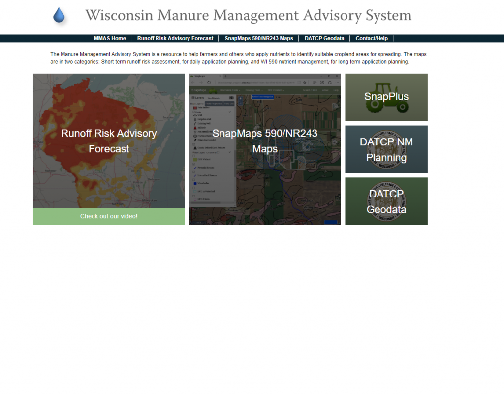 The options available in the MMAS, including short and long term forecasts.