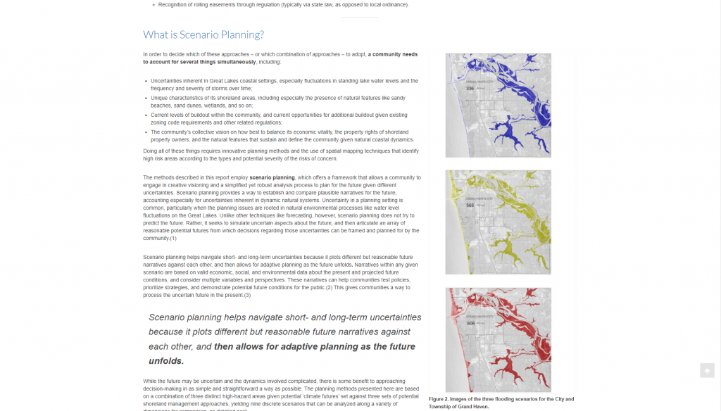 A description of scenario planning with several GIS layers as a visual aid.